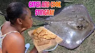 CATCH AND COOK STINGRAY FOR THE FIRST TIME (TASTY OR GROSS ?!)