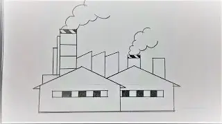 How to Draw Factory Scenery | Industry Factory Building Drawing | Easy Tutorial