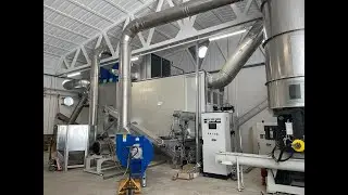 Pellet production plant with a dryer and automated packaging by PSYSTEM // Essiccatore pellettatrice