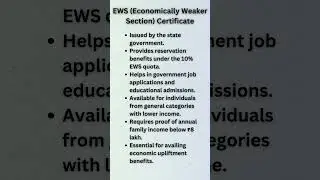 EWS Economically Weaker Section Certificate