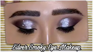 Silver Glittery Eye Makeup tutorial