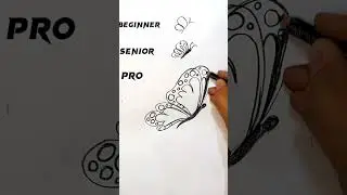 Butterfly Sketching Techniques:Beginner vs Pro| Learn Interesting Art Tips for Realistic Drawing#art