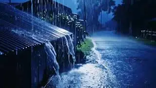 Heavy Rain ASMR at Midnight, Washing Silent Countryside Nights with Calm and Solitude 79