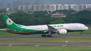 [4K HDR] 桃園機場午後飛機起飛特寫！南側觀景台實拍 ｜TPE Runway 23L – June 11, 2025
