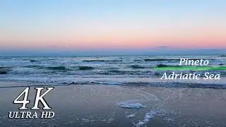 Dreamy Pastel Sunset Ambience | Gentle Sea Waves for Stress Relief | Pineto | Adriatic Sea | 4K