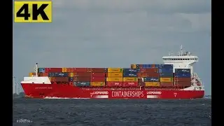 4K | CONTAINERSHIPS ARCTIC - Shipspotting Elbe height Otterndorf - 4K VIDEO 👍🏻