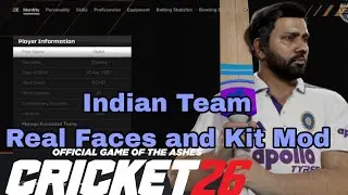 Cricket 26 Indian Team Face and Kit Download | Virat, Rohit, Bumrah Real Faces Mod Download