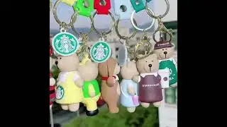 Starbucks bear's keychains #keyaccessory #keyholder #minikeychain #keychaincollection #gift