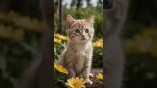 Whiskers and the Butterfly  #AdorableKitten #TooCute