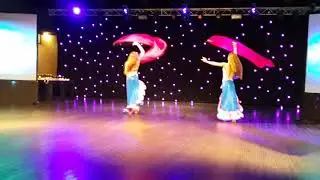 1st place in belly dance competitions. Show belly dance. Veil poi duet.