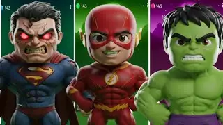 IMPOSSIBLE HERO BATTLE 🤯 Superman 🦸&zwj;♂️ vs Flash ⚡ vs Hulk 💚 | Tiles Hop#superman #flash#hulk 