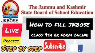 How to fill jkbose class 9th RR form online | Jkbose 9th Class Registration 2021