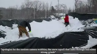 removing snow from our crippled hoop building | #homesteadvlog