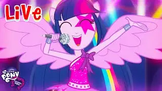 🔴 Equestria Girls LIVE 🔮 BEST SONGS 🌈 Under our Spell, Cafeteria Song + more songs! 🎶💜 MLP EG