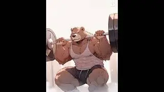 Bear gym #furry #muscle #fursuit #gym