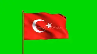 Turkey National Flag HD | World Countries Green Screen Flag animation loops | Royalty Free Footages