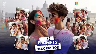Trending Couple in Lake enjoy Holi ai photo editing | holi ai photo editing | Microsoft Bing 👍