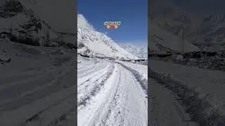 Cold air, white road, and a calm heart. Snow has its own kind of peace ❤️🥰#ghizervalley #wintervibes
