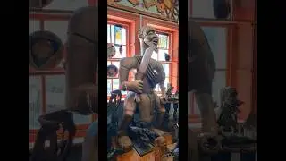 African wooden statue#African-style carved wooden statue# wooden statue short