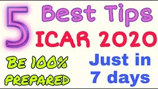 5 best tips for Icar exam preparation 2020 || Icar exam preparation in 7 days || NEET preparation