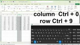 Shortcut to hide column and row in excel
