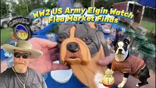 Fur Coat CB Radio Military Watch Boston Terrier at the Flea Market