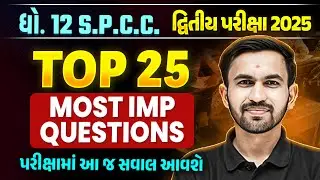 Top 25 IMP Std 12 SPCC દ્વિતીય પરીક્ષા IMP | Dhoran 12 SPCC Exam IMP 2025 | Nilkanth Sir