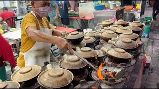 All Day Working Grandpa! Claypot Chicken Rice - Malaysian Street Food