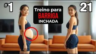 18 MIN de Exercícios em Casa para Reduzir a Barriga Inchada — Queime até 387 Calorias