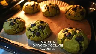 Matcha Dark Chocolate Cookies Recipe | Crisp Outside, Soft Inside💚🍫
