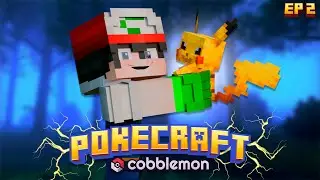 POKECRAFT EP2 UN PIKACHU SALVAJE  | COBBLEMON EP 2 #Minecraft  #pokemon