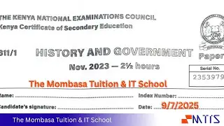 KCSE HISTORY AND GOVERNMENT EXAM PAPER FORMAT