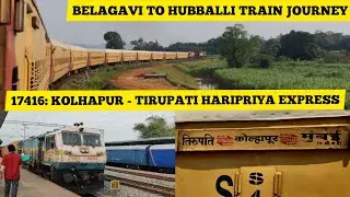 Belagavi To Hubballi Train Journey: 17416 : Haripriya Express: WDM3D Twins: Indian Railways