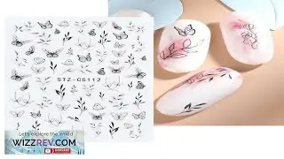 Nail Art Stickers Decals Spring Flowers Fern Butterflies Butterfly Leaf (CS112)