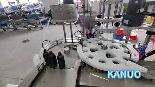 tabletop bottle  filling capping machine in one machine with auto cap feeding device and tabletop la