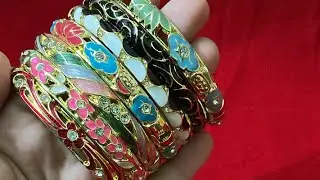 Stone enamel bangles in Anti Tranish ll 9347848305 booking WhatsApp number