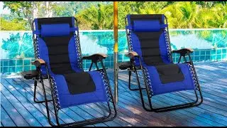 MFSTUDIO Oversized Zero Gravity Chair XL Patio Recliners Padded Folding Chair Review, Comfortable in