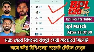 Sylhet Vs Rangpur ম্যাচ শেষে বিপিএলের পয়েন্ট টেবিল দেখুন | Bpl 2026 Points Table Today Update