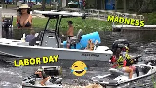 Labor Day Blowout Boats Everywhere No Room People Tires Spun Wow