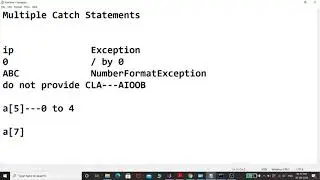 Multiple catch statements in java exception handling