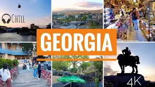 Virchual&trade; Georgia | Tbilisi. Old Town, Peace Bridge, Abanotubani. Virtual 4K run | Chill music.