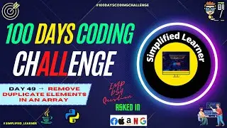 Day #49 | Remove Duplicate Elements in an Array | Sorted and Unsorted Array  in #java & #python