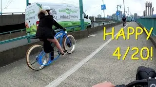 BIKE RIDE TO VANCOUVER 420 CANNABIS FESTIVAL WITH OUR CUSTOM BEACH CRUISER E-BIKES - VLOG #79