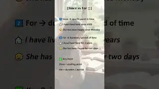 [Ep.35]  Since vs For ⏳ | English Grammar Shorts #EnglishShorts