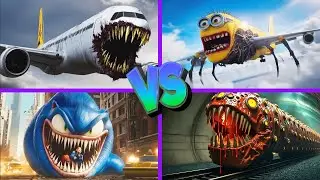 Train Eater🆚Minion Infected Sky🆚Infected Sky🆚Sonic Worm - Tiles Hop EDM Rush 🎶