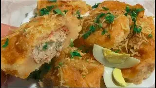 جديد وصفات رمضان / بطاطا محشية بالدجاج و الجبن على شكل بوراك  ترافق الشوربة  جربوها