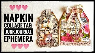 Junk Journal Ephemera - Napkin Collage Tag