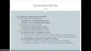 Punctuating Quotation Marks