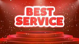 Best Service Text Animation Stage Podium Confetti Loop Animation