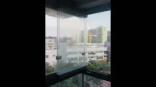 Fz30 frameless folding glass door balcony glazing system glass curtain panoramic glass wall case-570